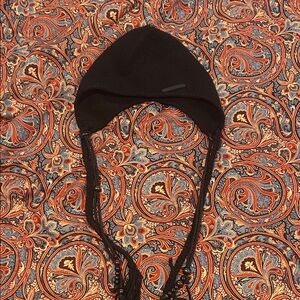 Hyein Seo black tassel charm beanie